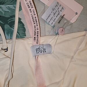 Oh Polly Soft Cream Butter Yellow Strapless Dress